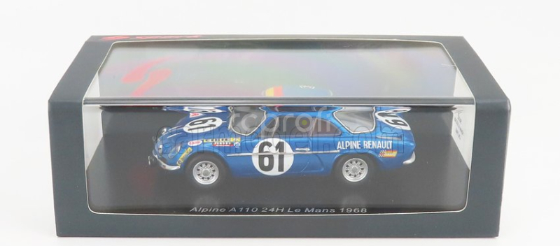 Spark-model Renault A110 Alpine Team Ecurie Leopard N 61 24h Le Mans 1968 N.nasbaumer - J.j.bourdon 1:43 Blue Met