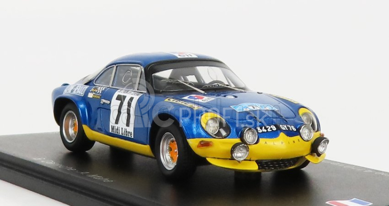 Spark-model Renault Alpine A110 1600s N 71 Winner Rally Criterium Des Cevennes 1971 B.darniche - A.mahe 1:43 Blue Met Yellow