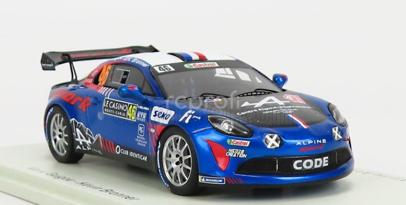 Spark-model Renault Alpine A110 Rally N 46 Rally Montecarlo 2022 E.goigou - K.bronner 1:43 Modrá Čierna Biela