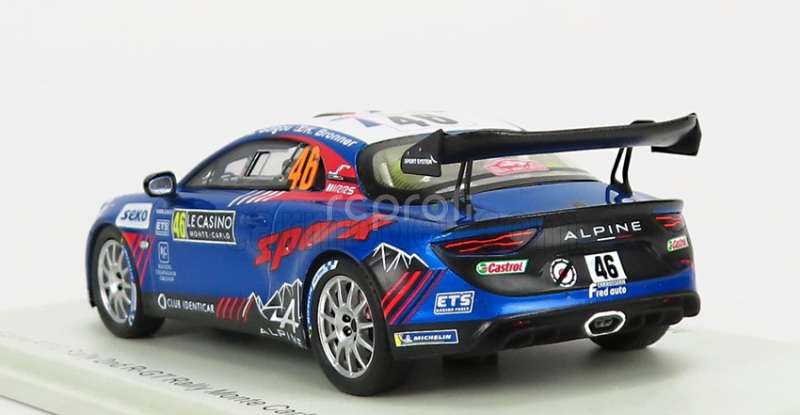 Spark-model Renault Alpine A110 Rally N 46 Rally Montecarlo 2022 E.goigou - K.bronner 1:43 Modrá Čierna Biela