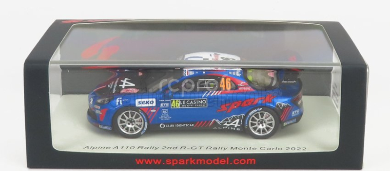 Spark-model Renault Alpine A110 Rally N 46 Rally Montecarlo 2022 E.goigou - K.bronner 1:43 Modrá Čierna Biela