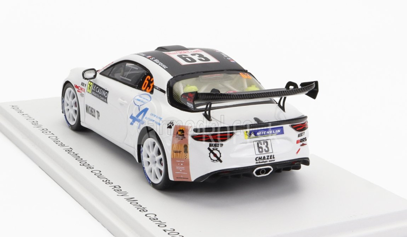 Spark-model Renault Alpine A110 Rally Rgt Team Chazel Technologie Course N 63 Rally Montecarlo 2023 R.frau - S.marquez 1:43 White