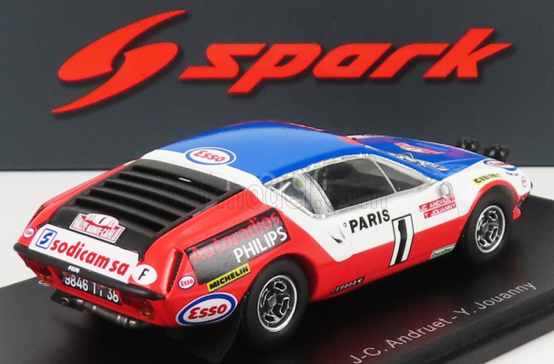 Spark-model Renault Alpine A310 N 1 Rally Montecarlo 1976 J.c.andruet - Y.jouanny 1:43 Biela červená modrá