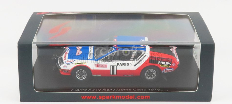 Spark-model Renault Alpine A310 N 1 Rally Montecarlo 1976 J.c.andruet - Y.jouanny 1:43 Biela červená modrá