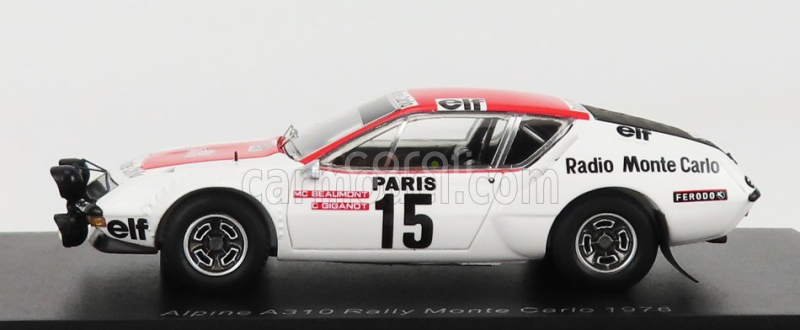 Spark-model Renault Alpine A310 N 15 Rally Montecarlo 1976 M.c.beaumont - C.giganot 1:43 Biela červená