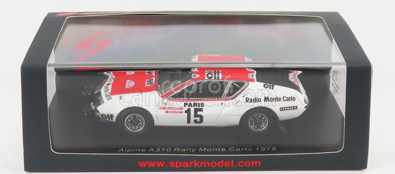 Spark-model Renault Alpine A310 N 15 Rally Montecarlo 1976 M.c.beaumont - C.giganot 1:43 Biela červená