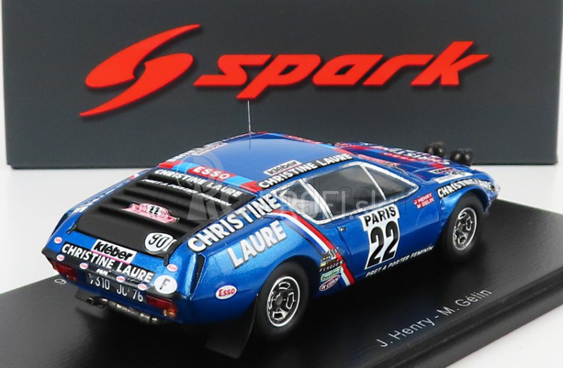 Spark-model Renault Alpine A310 N 22 Rally Montecarlo 1976 J.henry - M.gelin 1:43 Blue Met Black