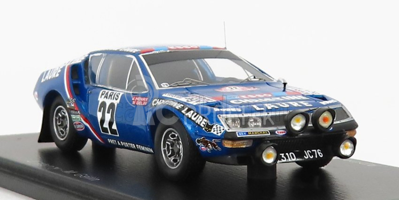 Spark-model Renault Alpine A310 N 22 Rally Montecarlo 1976 J.henry - M.gelin 1:43 Blue Met Black