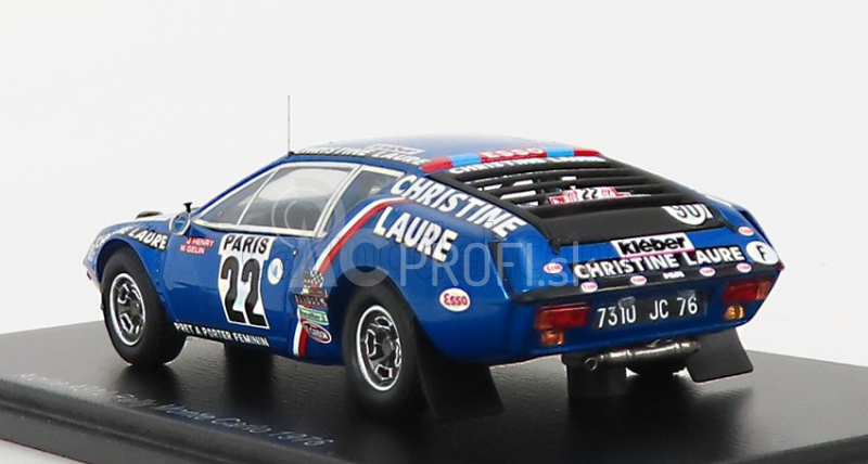 Spark-model Renault Alpine A310 N 22 Rally Montecarlo 1976 J.henry - M.gelin 1:43 Blue Met Black