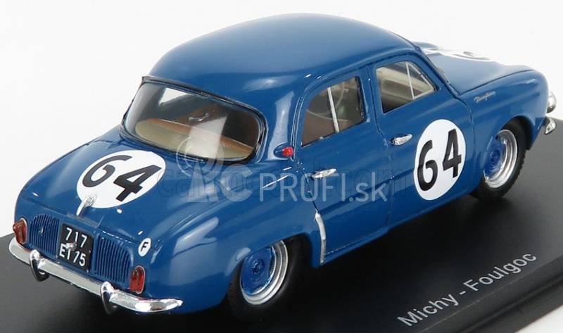 Spark-model Renault Dauphine Team Renault Company N 64 12h Sebring 1957 M.michy - M.foulgoc 1:43 Bluette