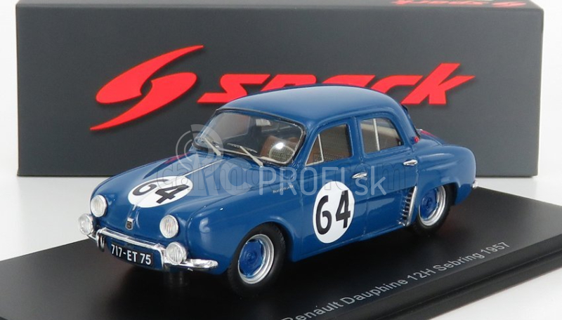 Spark-model Renault Dauphine Team Renault Company N 64 12h Sebring 1957 M.michy - M.foulgoc 1:43 Bluette