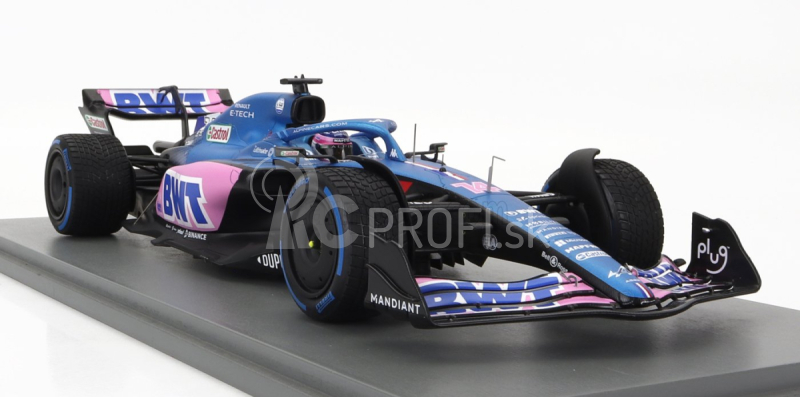 Spark-model Renault F1 A522 Team Alpine Bwt N 14 Monaco Gp 2022 Fernando Alonso - Con Vetrina - S vitrínou - Špeciálna krabica 1:18 Modrá Ružová