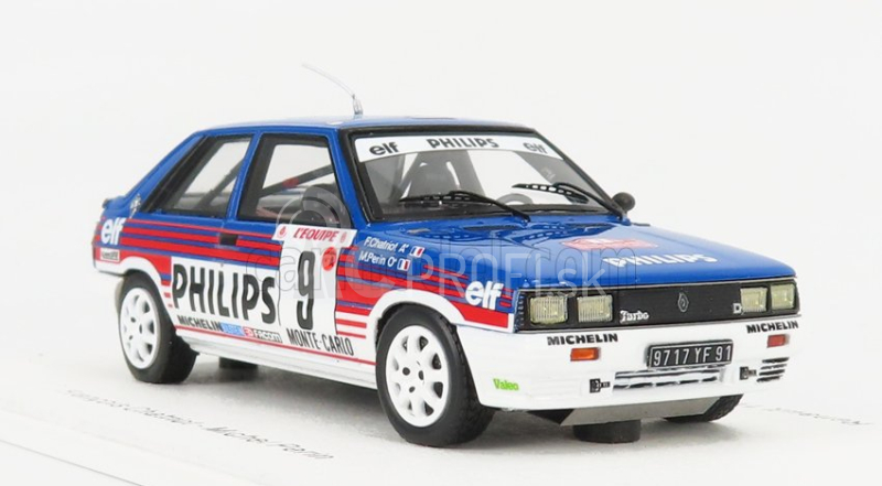 Spark-model Renault R11 Turbo N 9 Rally Montecarlo 1987 F.chatriot - M.perin 1:43 Svetlo modrá biela červená