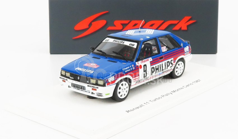 Spark-model Renault R11 Turbo N 9 Rally Montecarlo 1987 F.chatriot - M.perin 1:43 Svetlo modrá biela červená