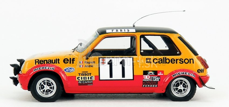 Spark-model Renault R5 Alpine N 11 Rally Montecarlo 1979 J.ragnotti - J.m.andrie 1:43 Žltá červená čierna