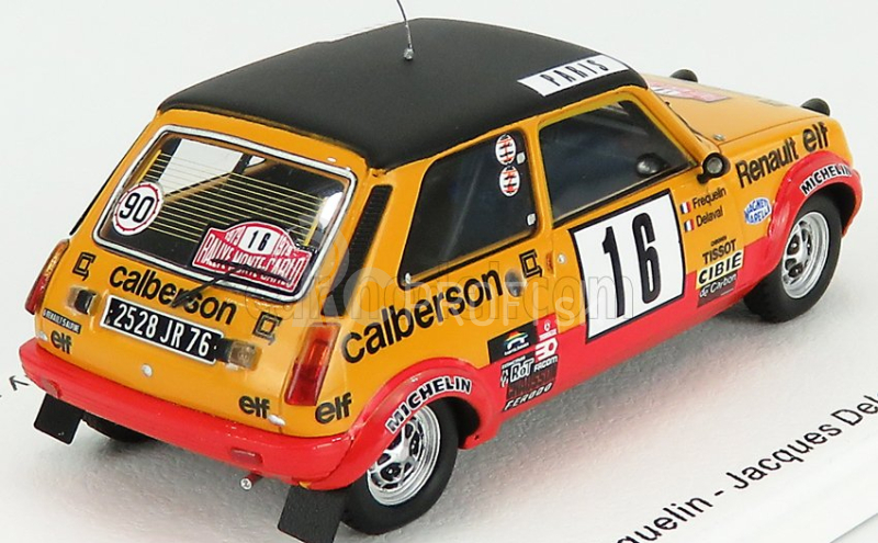 Spark-model Renault R5 Alpine N 16 Rally Montecarlo 1979 G.frequelin - J.delaval 1:43 Yellow Red Matte Black