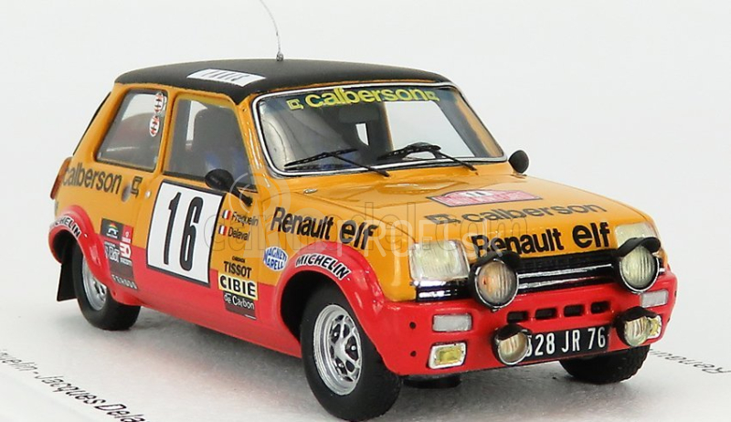 Spark-model Renault R5 Alpine N 16 Rally Montecarlo 1979 G.frequelin - J.delaval 1:43 Yellow Red Matte Black