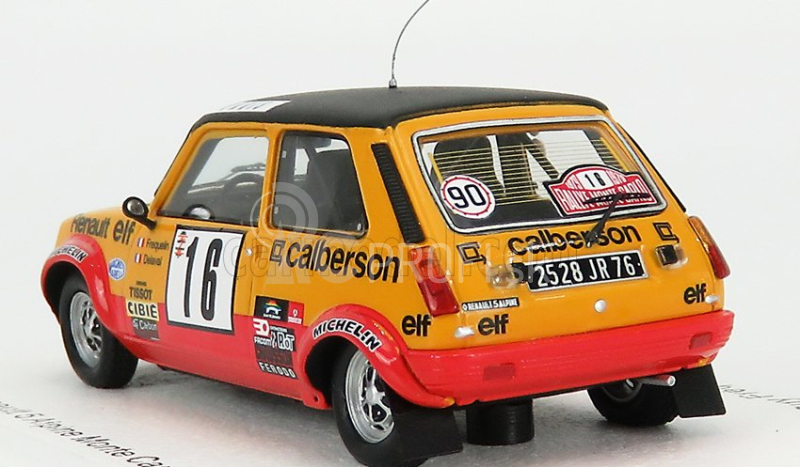 Spark-model Renault R5 Alpine N 16 Rally Montecarlo 1979 G.frequelin - J.delaval 1:43 Yellow Red Matte Black