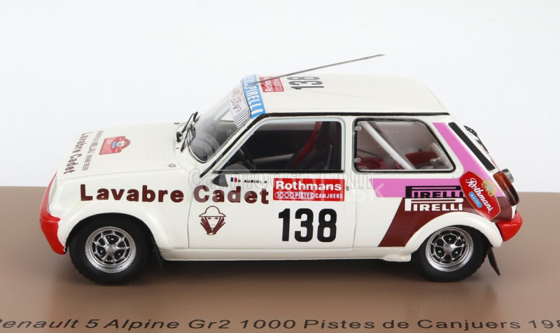 Spark-model Renault R5 Alpine Turbo Gr.2 N 138 Rally 1000 Pistes De Canjuers 1983 D.auriol - J.y.tissiot 1:43 Biela červená