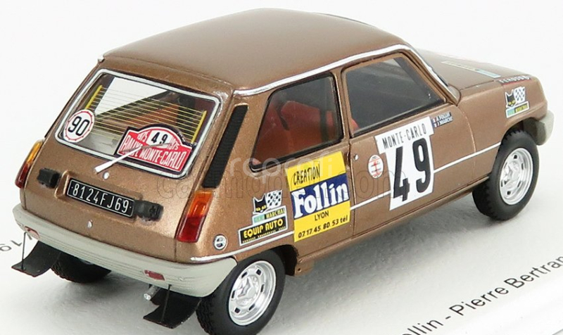 Spark-model Renault R5 Ls N 49 Rally Montecarlo 1975 A.follin - P.bertrand 1:43 Brown