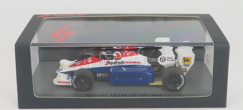 Spark-model Toleman F1 Tg184 N 20 Usa Gp 1984 J.cecotto 1:43 Modrá biela červená