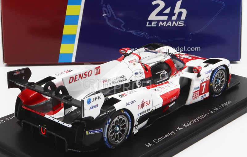 Spark-model Toyota Gr010 3.5l Turbo Hybrid V6 Team Toyota Gazoo Racing N 7 2nd 24h Le Mans 2022 M.conway - K.kobayashi - J.m.lopez 1:43 Biela Červená Sivá