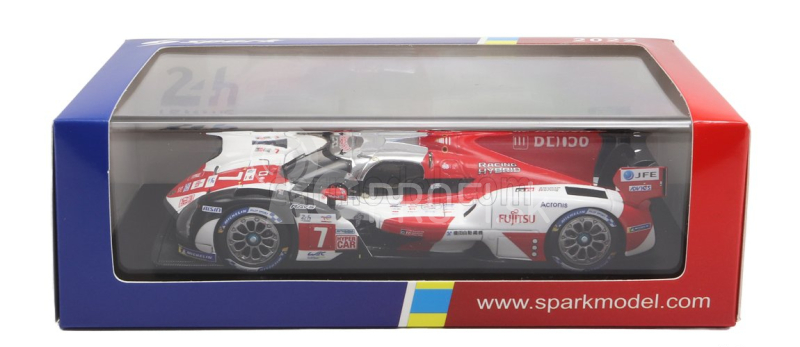 Spark-model Toyota Gr010 3.5l Turbo Hybrid V6 Team Toyota Gazoo Racing N 7 2nd 24h Le Mans 2022 M.conway - K.kobayashi - J.m.lopez 1:43 Biela Červená Sivá