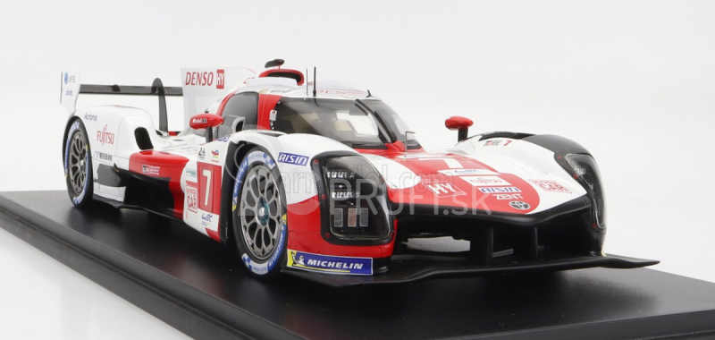 Spark-model Toyota Gr010 3.5l Turbo Hybrid V6 Team Toyota Gazoo Racing N 7 2nd 24h Le Mans 2022 M.conway - K.kobayashi - J.m.lopez - Con Vetrina - S vitrínou 1:18 Biela Červená Sivá