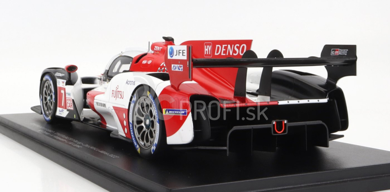 Spark-model Toyota Gr010 3.5l Turbo Hybrid V6 Team Toyota Gazoo Racing N 7 2nd 24h Le Mans 2022 M.conway - K.kobayashi - J.m.lopez - Con Vetrina - S vitrínou 1:18 Biela Červená Sivá