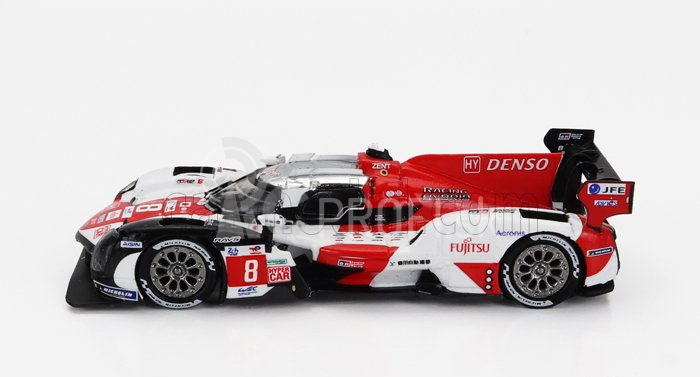 Spark-model Toyota Gr010 3.5l Turbo Hybrid V6 Team Toyota Gazoo Racing N 8 Winner 24h Le Mans 2022 S.buemi - B.hartley - R.hirakawa 1:87 Biela Červená Sivá