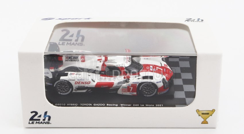 Spark-model Toyota Gr010 3.5l V6 Twin Turbo Hybrid Team Gazoo Racing N 7 Winner 24h Le Mans 2021 M.conway - K.kobayashi - J.m.lopez 1:87 Biela červená