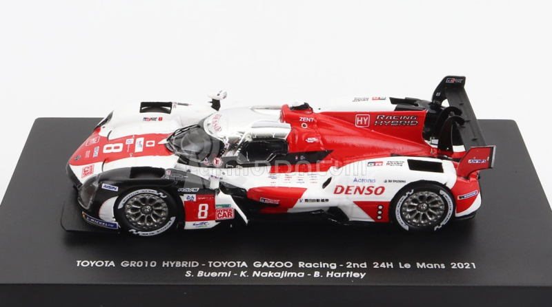 Spark-model Toyota Gr010 3.5l V6 Twin Turbo Hybrid Team Gazoo Racing N 8 2nd 24h Le Mans 2021 S.buemi - N.nakajima - B.hartley 1:87 Biela červená