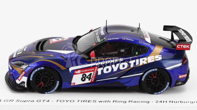 Spark-model Toyota Supra Gr Team Toyo Tires N 84 24h Nurburgring 2022 L.d.arnold - J.waldow - T.vazques Garcia 1:43 Blue Met Black