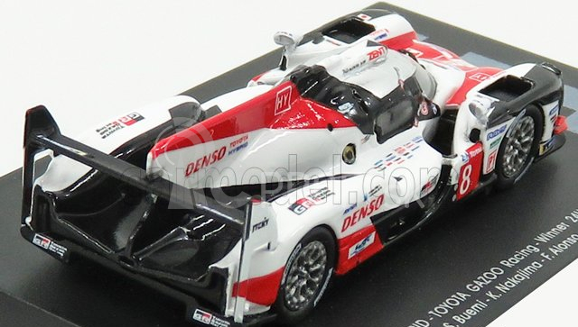 Spark-model Toyota Ts050 Hybrid 2.4l Turbo V6 Team Toyota Gazoo Racing N 8 Winner 24h Le Mans 2018 F.alonso - S.buemi - K.nakajima 1:87 Biela červená čierna