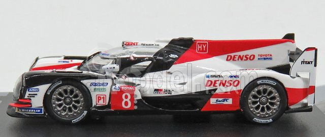 Spark-model Toyota Ts050 Hybrid 2.4l Turbo V6 Team Toyota Gazoo Racing N 8 Winner 24h Le Mans 2018 F.alonso - S.buemi - K.nakajima 1:87 Biela červená čierna