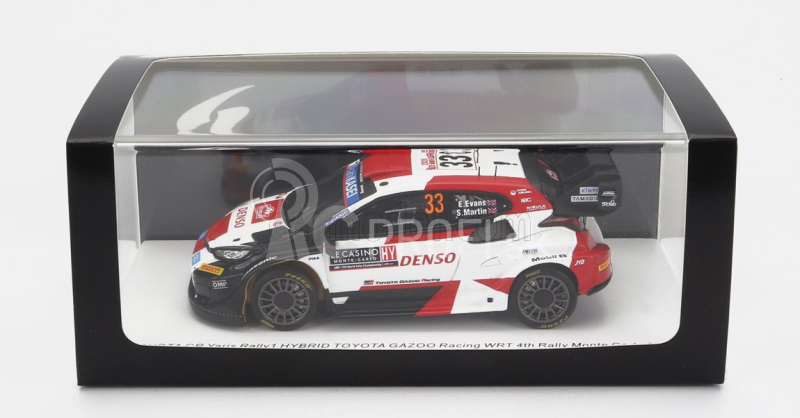 Spark-model Toyota Yaris Gr Hybrid Rally1 Team Toyota Gazoo Racing Wrt N 33 4th Rally Montecarlo 2023 E.evans - S.martin 1:43 Biela červená čierna