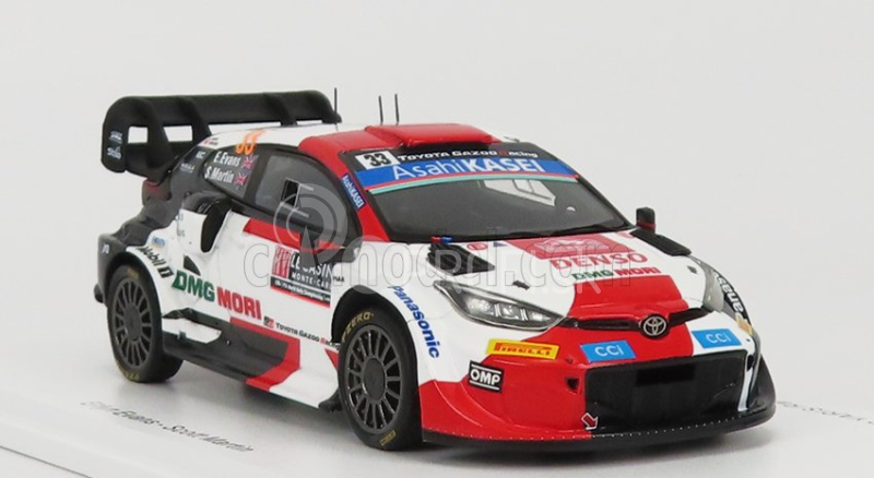 Spark-model Toyota Yaris Gr Rally1 Team Toyota Gazoo Racing Wrt N 33 Rally Montecarlo 2022 E.evans - S.martin 1:43 Biela červená čierna