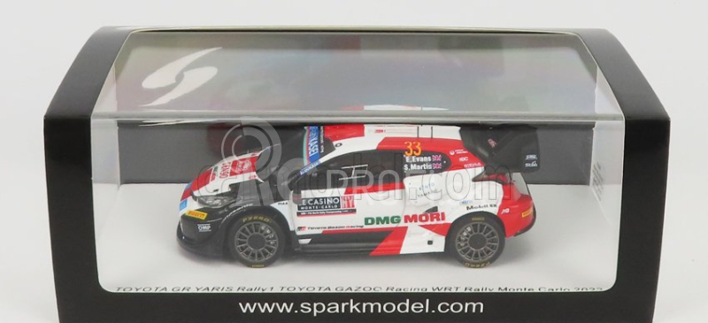 Spark-model Toyota Yaris Gr Rally1 Team Toyota Gazoo Racing Wrt N 33 Rally Montecarlo 2022 E.evans - S.martin 1:43 Biela červená čierna