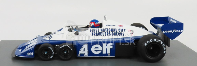 Spark-model Tyrrell F1 P34 Elf N 4 3rd South African Gp 1977 P.depailler 1:18 Blue White