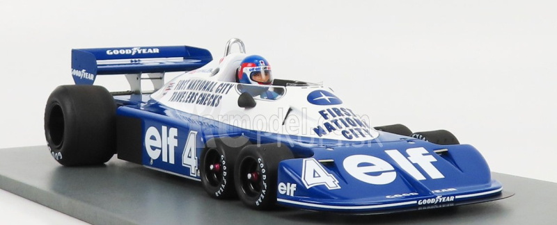 Spark-model Tyrrell F1 P34 Elf N 4 3rd South African Gp 1977 P.depailler 1:18 Blue White