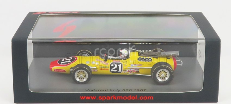 Spark-model Vollstedt N 21 Indy 500 1967 C.yarborough 1:43 Žltá červená