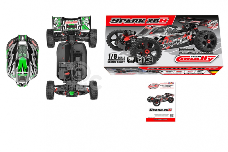 SPARK XB-6 - BUGGY 4WD - ROLLER podvozok - bez elektroniky - zelený