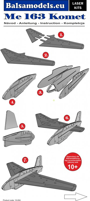 Stavebnica Me-163, rozpätie 290 mm, č. 10-004
