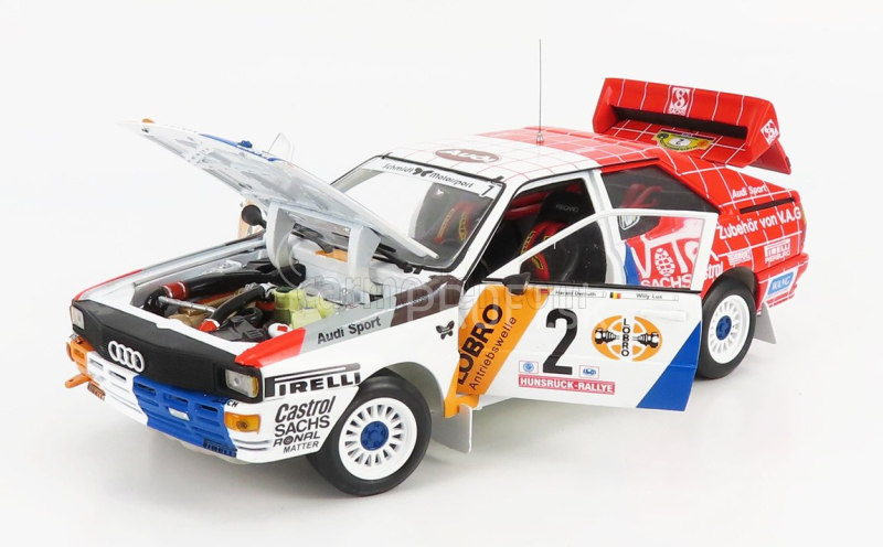 Sun-star Audi Quattro A1 N 2 Winner Rally International Avd/sth Hunsruck 1984 H.demuth - W.lux 1:18 Červená biela