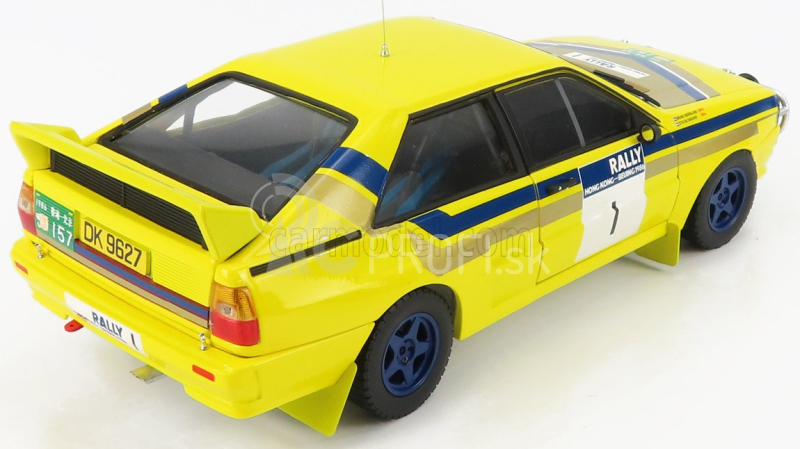 Sun-star Audi Quattro (nočná verzia) N 1 Víťaz Rally Hongkong-Peking 1986 Stig Blomqvist - Bruno Berglund 1:18 Žltá Modrá