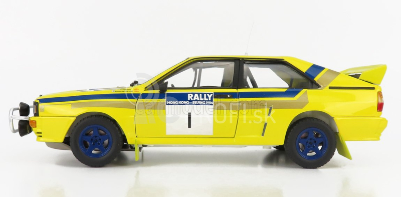 Sun-star Audi Quattro (nočná verzia) N 1 Víťaz Rally Hongkong-Peking 1986 Stig Blomqvist - Bruno Berglund 1:18 Žltá Modrá