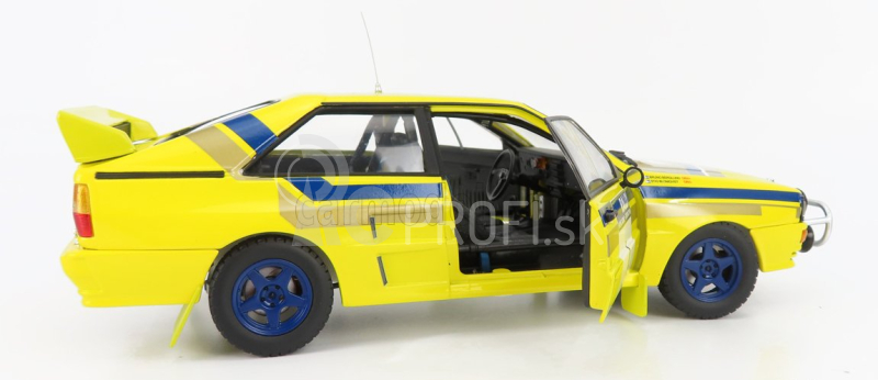 Sun-star Audi Quattro (nočná verzia) N 1 Víťaz Rally Hongkong-Peking 1986 Stig Blomqvist - Bruno Berglund 1:18 Žltá Modrá