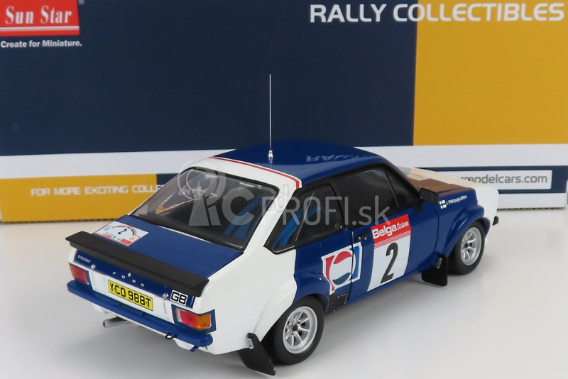 Sun-star Ford england Escort Rs1800 (nočná verzia) Pepsi-cola N 2 Rally Circuit De Ardennes 1983 P.airikkala - J.pironen 1:18 Blue White