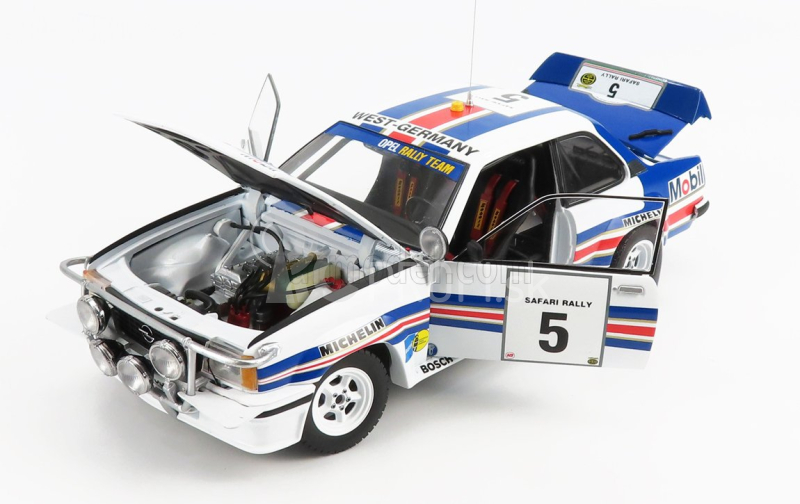 Sun-star Opel Ascona 400 (nočná verzia) N 5 Rally Safari 1982 W.rohrl - C.geistdorfer 1:18 Biela modrá červená