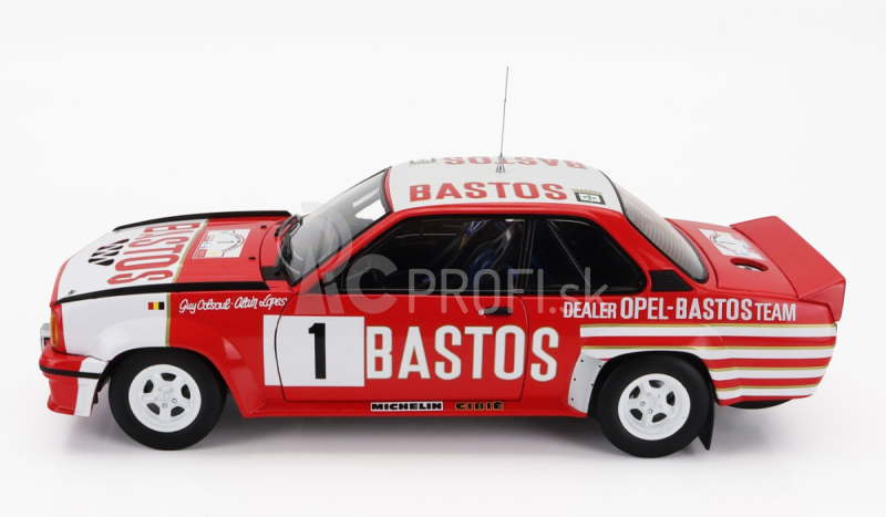 Sun-star Opel Ascona 400 Rally Bastos N 1 2nd Rally Circuit Des Ardennes 1983 Guy Colsoul - Alain Lopes 1:18 Červená Biela